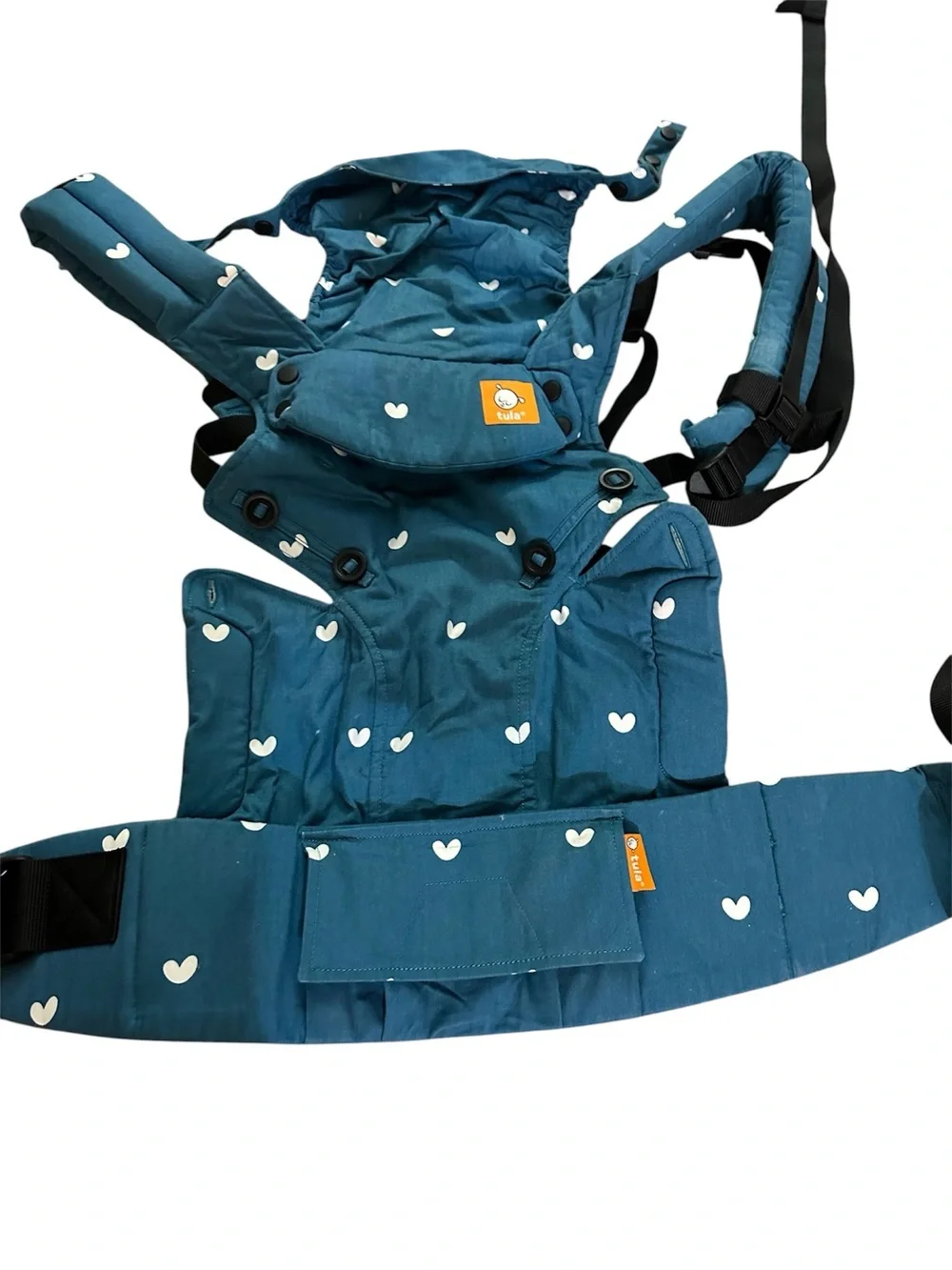 🛍️FINAL PRICE🛍️ Tula Explore Carrier Playdate in Blue with White Heart Print - Picture 3 of 8